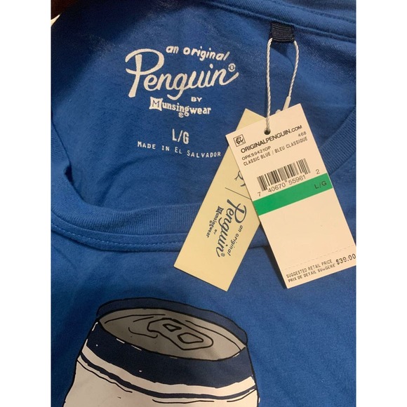 Original Penguin Men Blue Graphic Short Sleeve T-Shirt Size Large - Picture 4 of 5